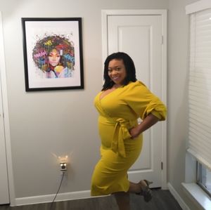 Plus Size Midi Wrap Dress